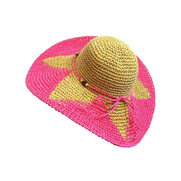 Wide Brim Floppy Hat With Starfish Print - Picture 1 of 9